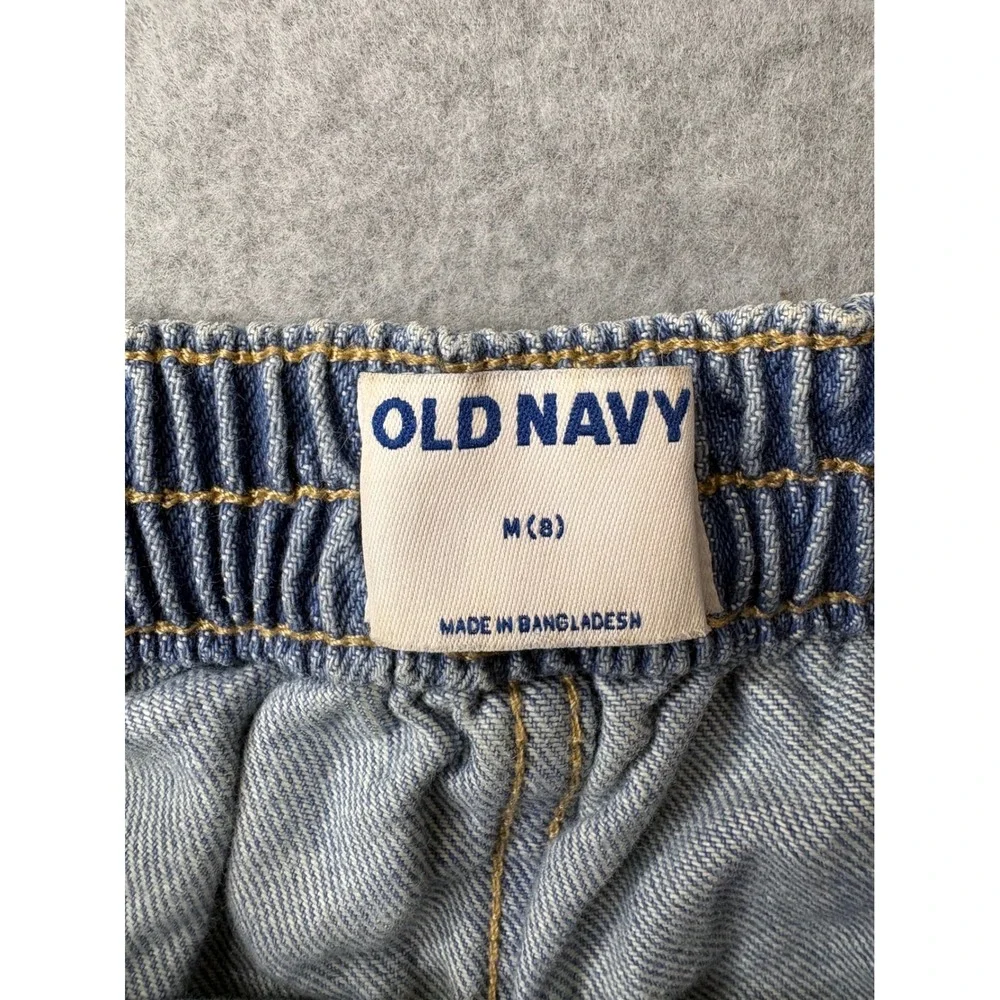 Old Navy Girls Blue Denim Wrap Skort Size M‎ 8 Elastic Back Light Wash Cotton